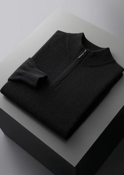 Pure Extra-Fine Merino Wool Half Zip Sweater, view 11