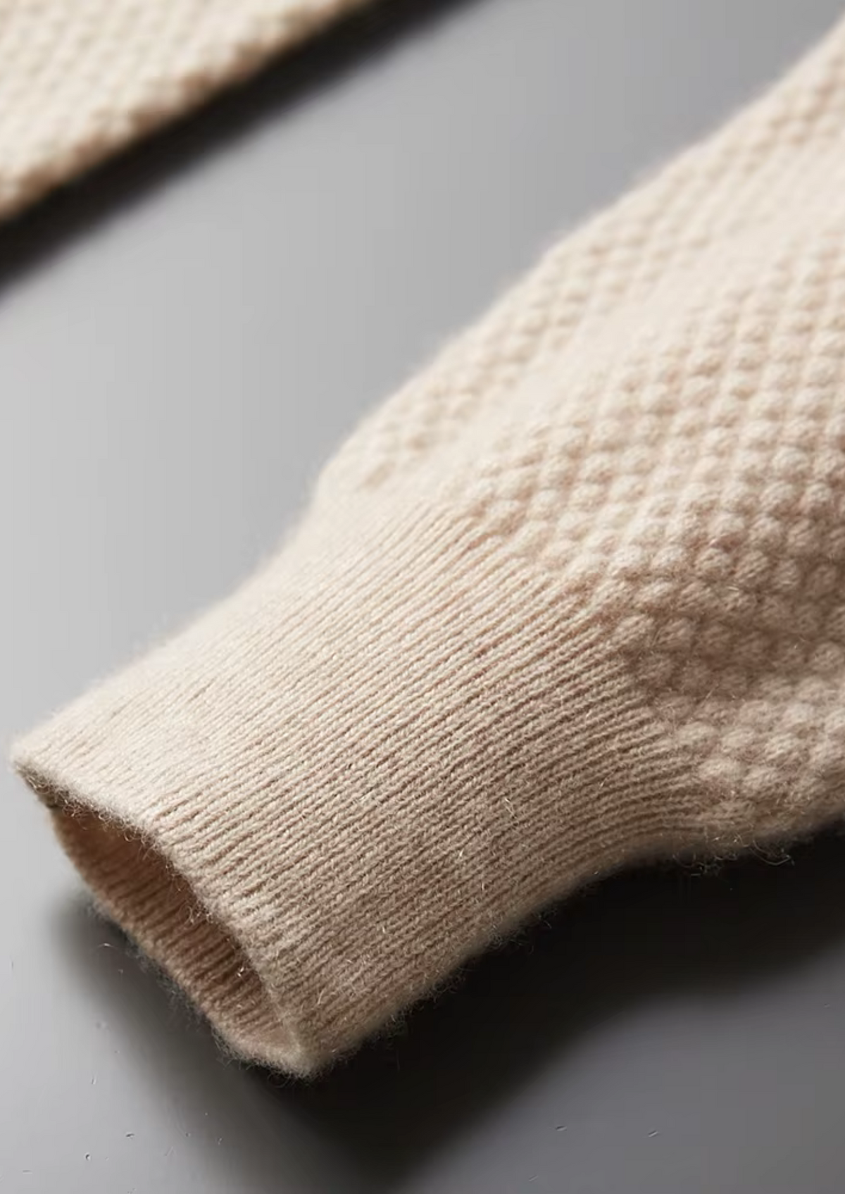 Premium Cashmere Textured Sweater Polo, view 5