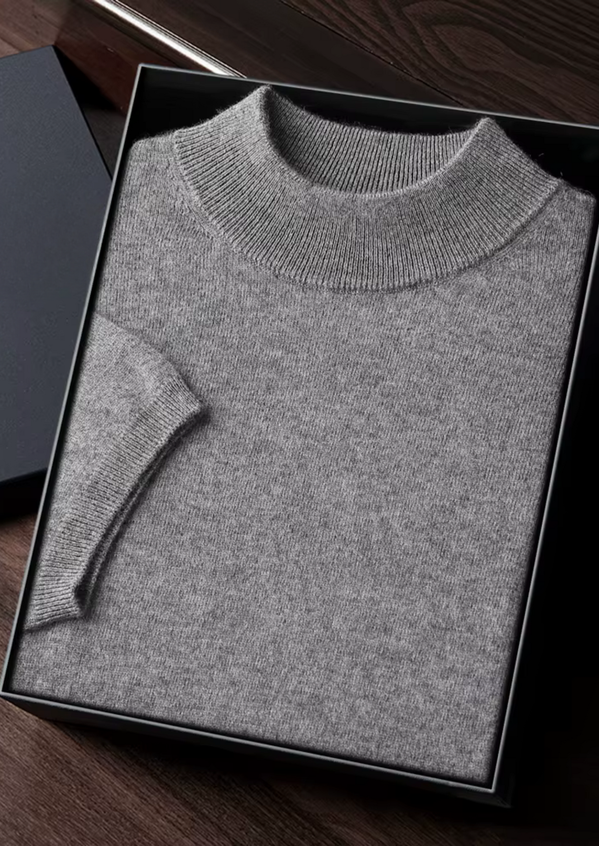 Premium Cashmere Mock Neck T-Shirt, view 35