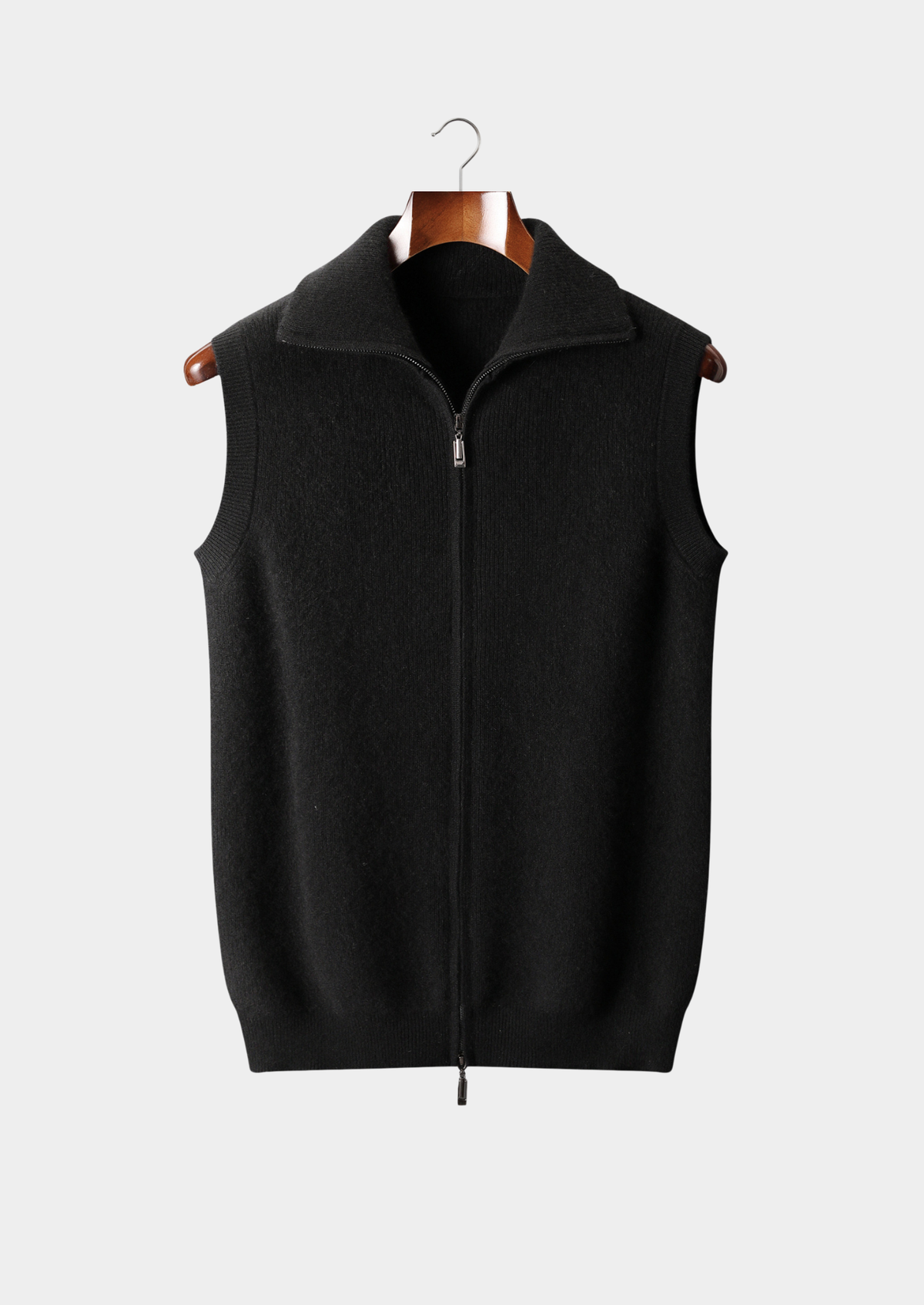 Pure Cashmere Black Body Warmer Vest, view 1