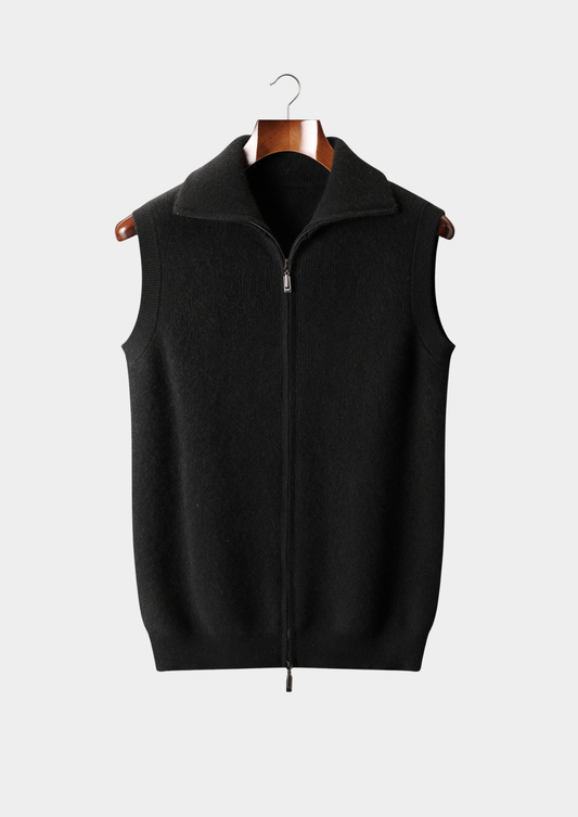 Pure Cashmere Black Body Warmer Vest, view 1