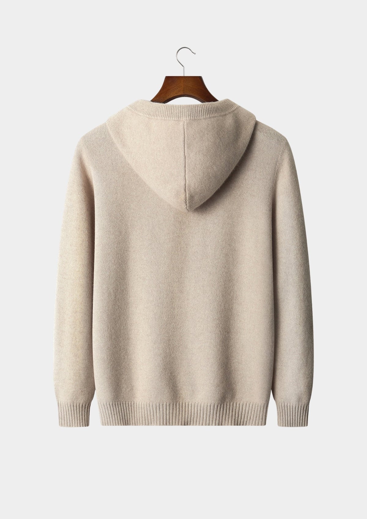 Pure Extra-Fine Merino Wool Button Hoodie, view 2