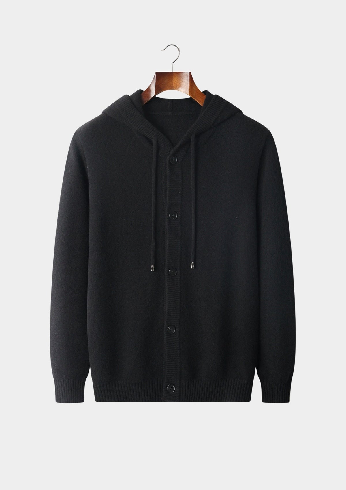Pure Extra-Fine Merino Wool Button Hoodie, view 13