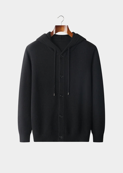 Pure Extra-Fine Merino Wool Button Hoodie, view 13