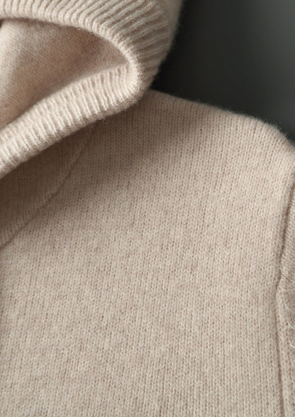 Pure Extra-Fine Merino Wool Button Hoodie, view 6