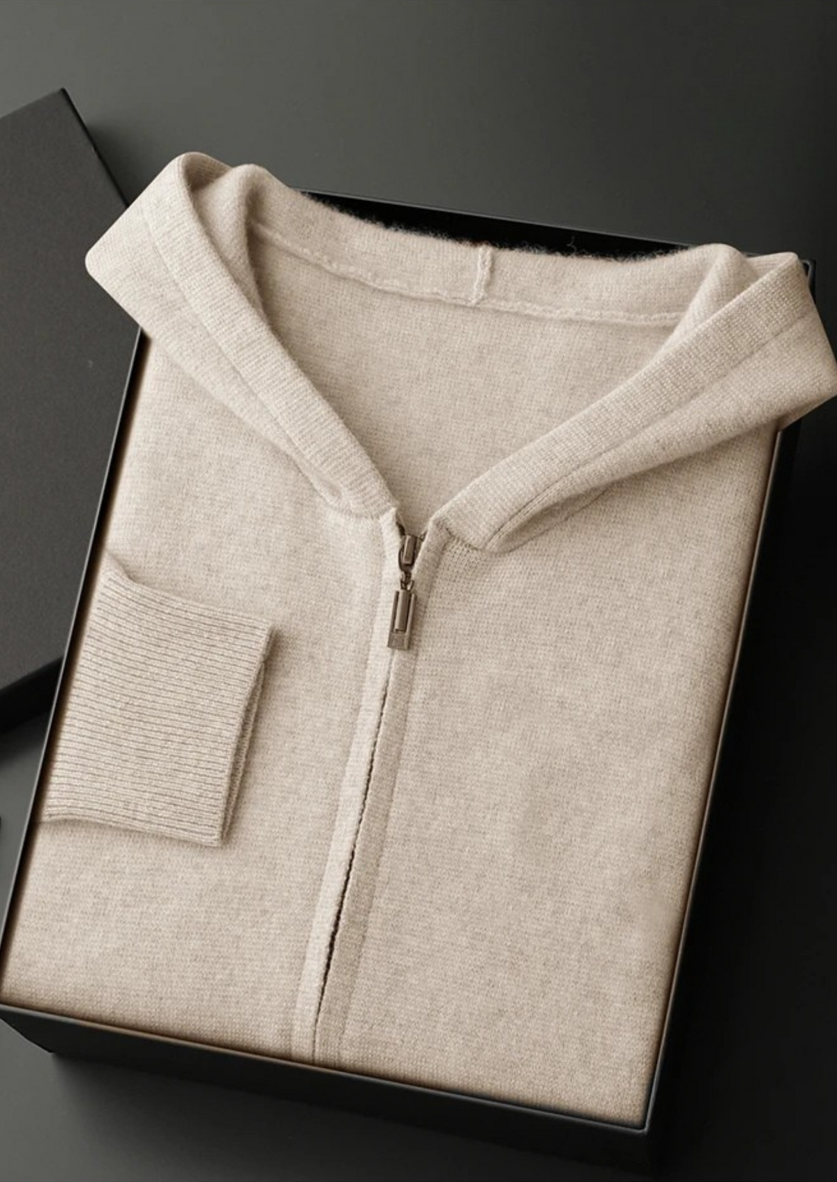 Premium Cashmere Zipper Hoodie, view 15