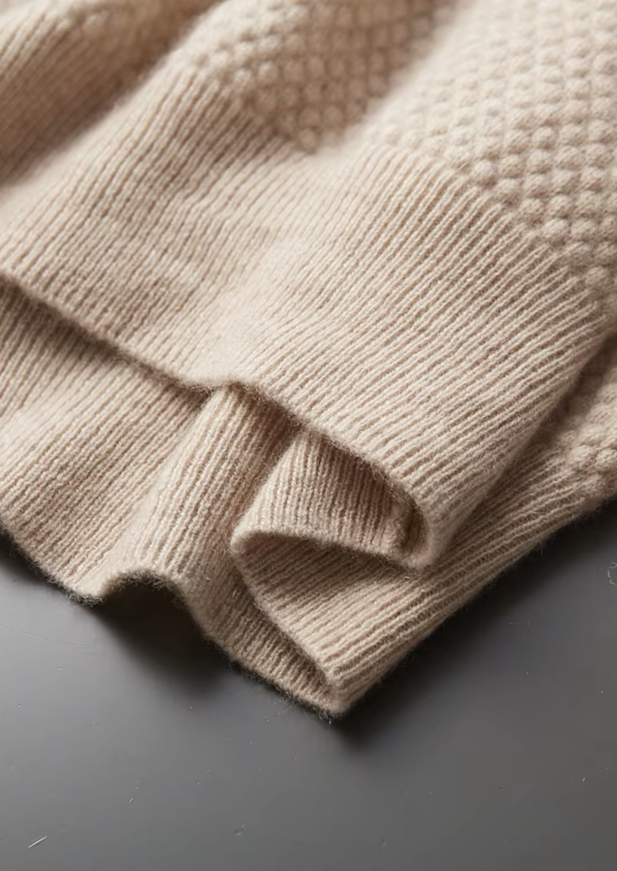 Premium Cashmere Textured Sweater Polo, view 6
