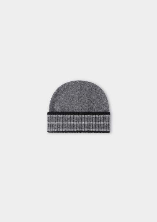Dark Gray Merino Wool Traiano Beanie, view 1