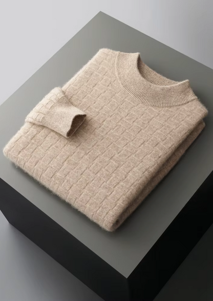 Pure Extra-Fine Merino Wool Textured Mockneck, view 10
