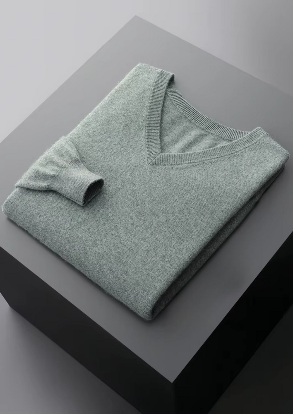 Pure Extra-Fine Merino Wool Classic V-Neck Sweater, view 14