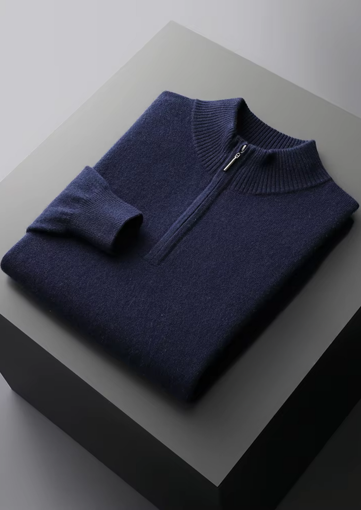 Pure Extra-Fine Merino Wool Half Zip Sweater, view 9