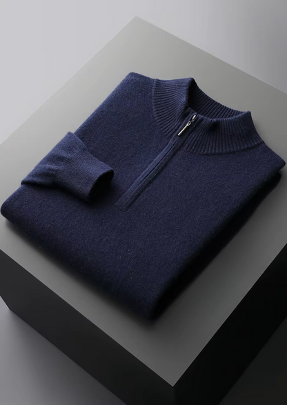 Pure Extra-Fine Merino Wool Half Zip Sweater, view 9