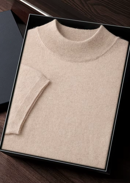 Premium Cashmere Mock Neck T-Shirt, view 33