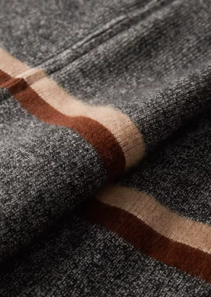 Pure Cashmere Striped Zip Cardigan, view 3