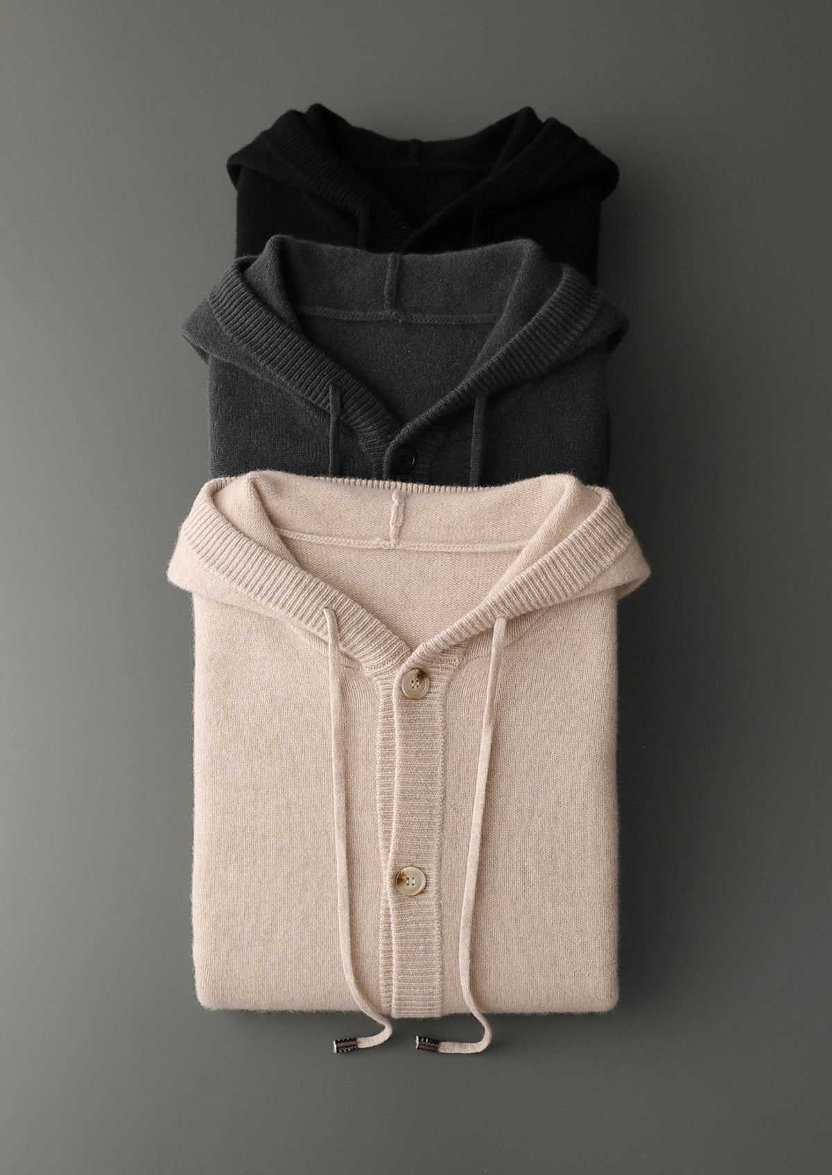 Pure Extra-Fine Merino Wool Button Hoodie, view 14