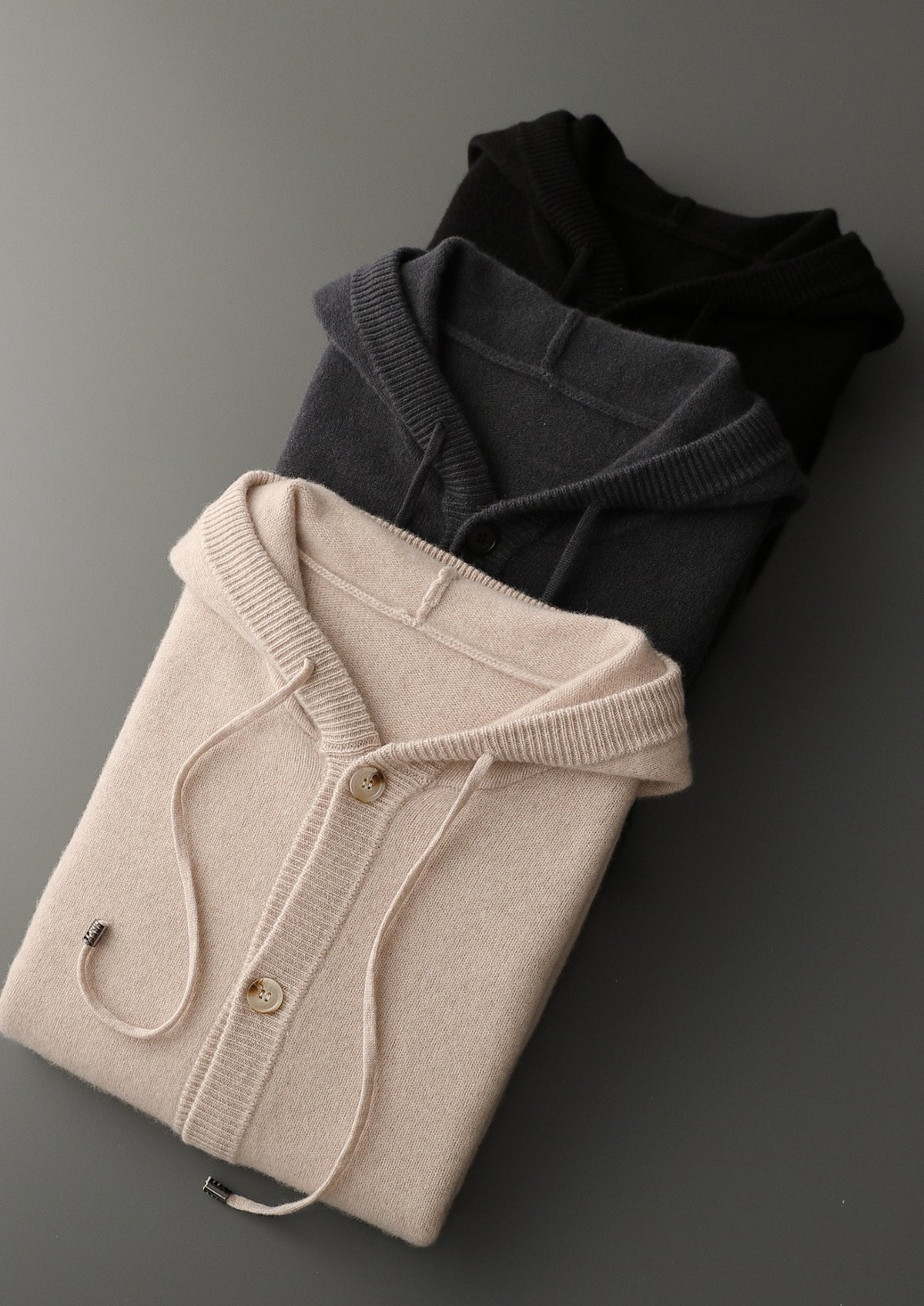 Pure Extra-Fine Merino Wool Button Hoodie, view 16
