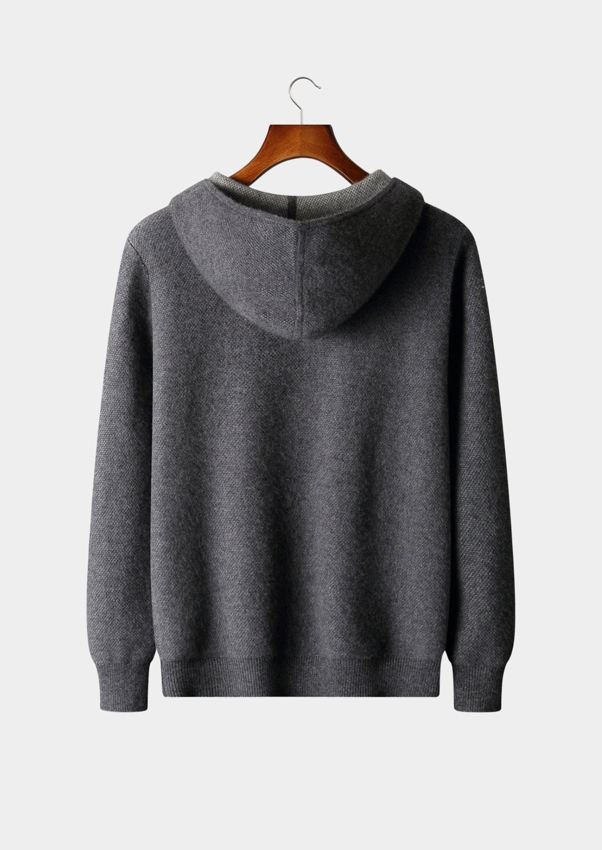 Pure Extra-Fine Merino Wool Jacquard Zip Hoodie, view 15