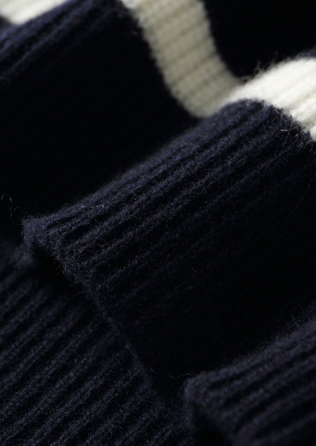 Pure Extra-Fine Merino Wool Striped Half-Zip Sweater, view 9