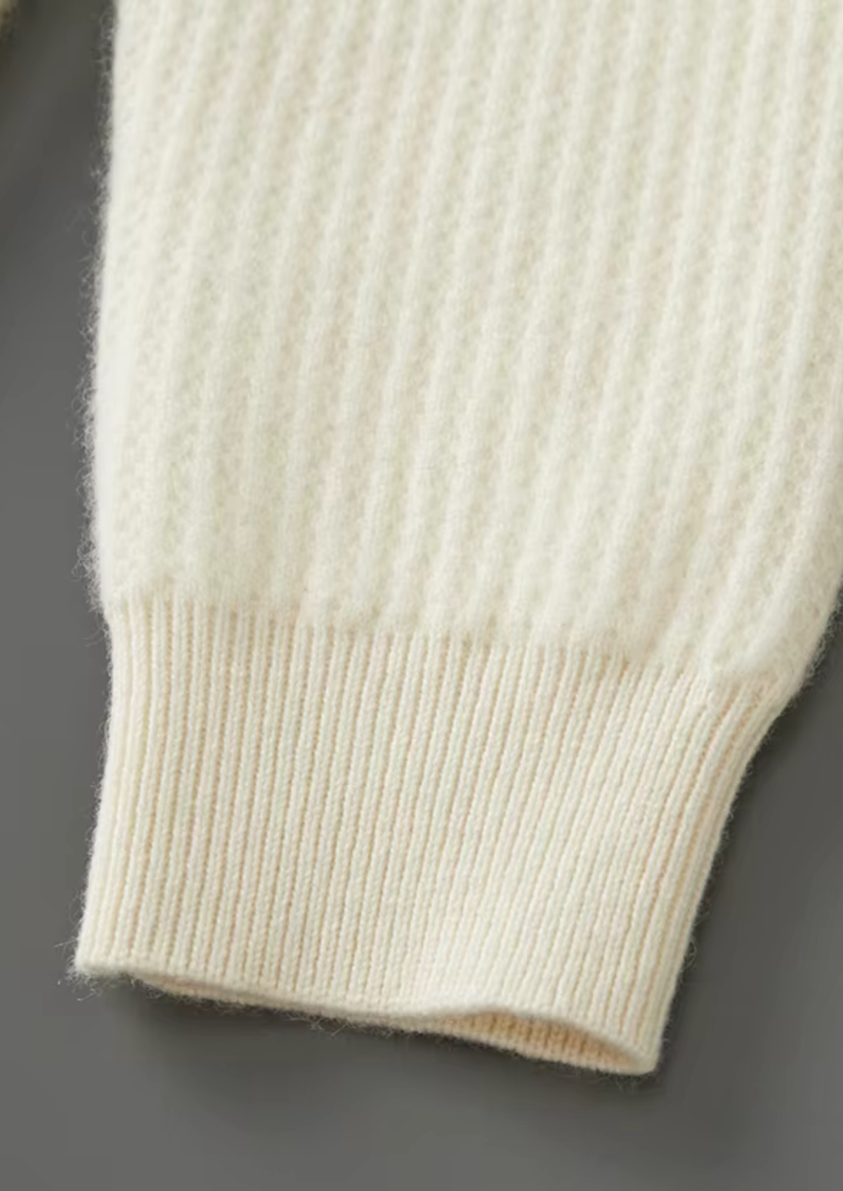 Pure Extra-Fine Merino Wool Ribbed Zipper Hoodie, view 15
