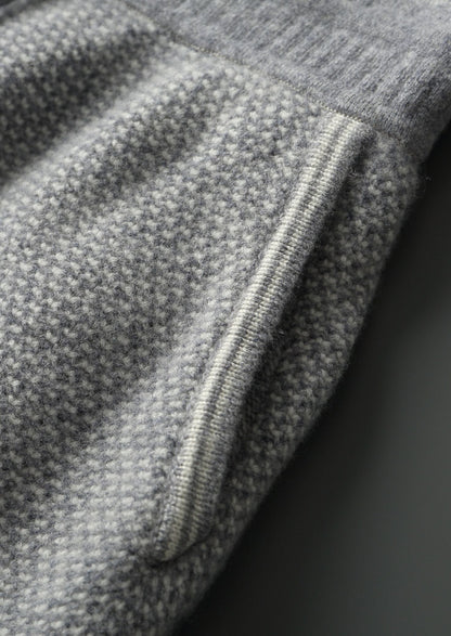 Pure Extra-Fine Merino Wool Light Gray Jaquard Set, view 6