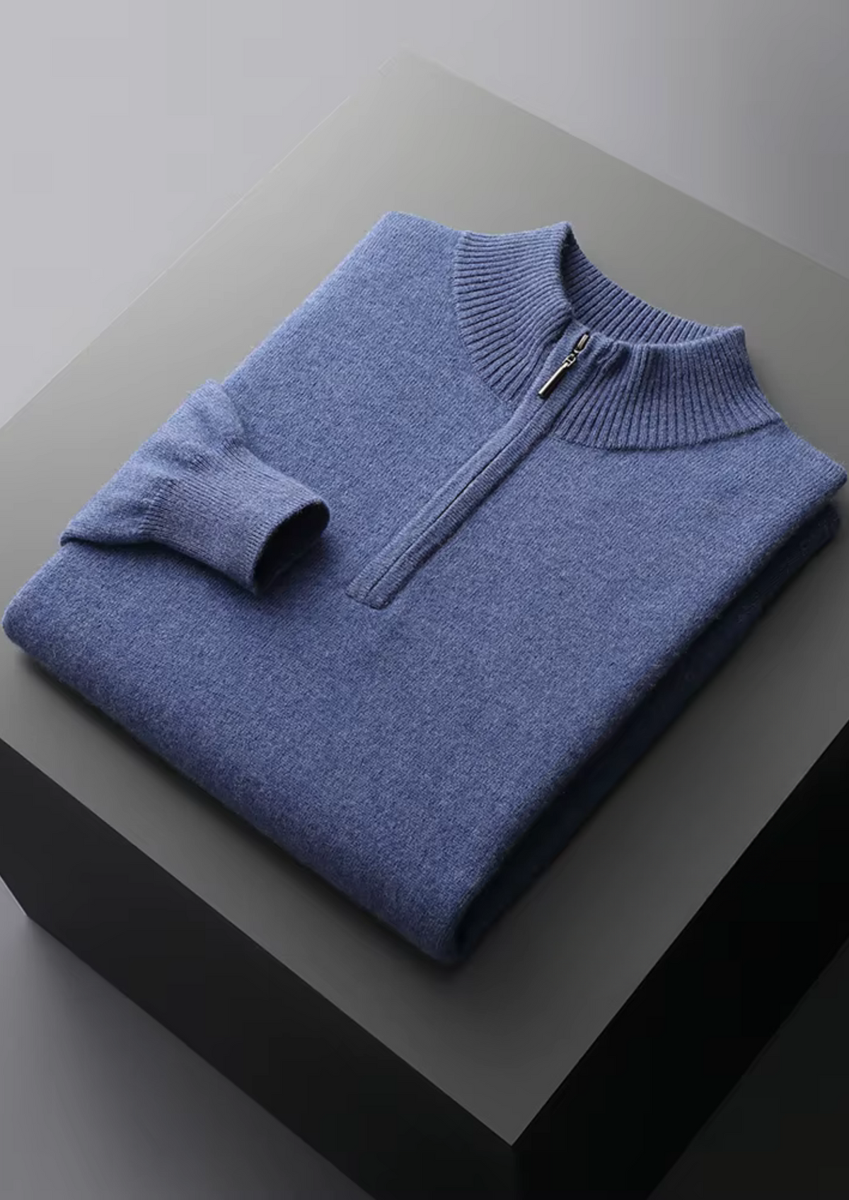 Pure Extra-Fine Merino Wool Half Zip Sweater, view 10