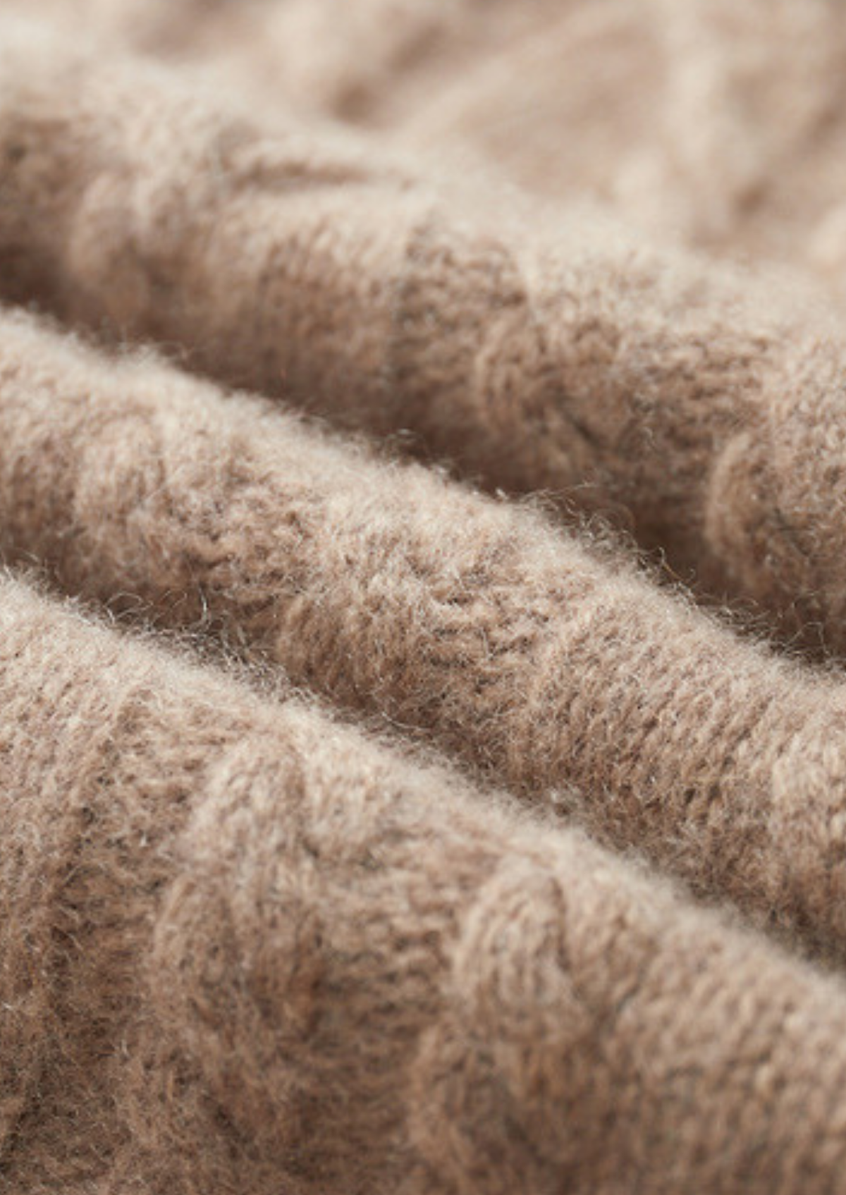 Pure Cashmere Beige Cable Half Zip Sweater, view 4