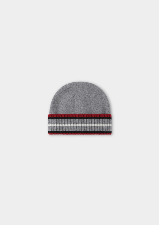 Light Gray Merino Wool Traiano Beanie, view 1
