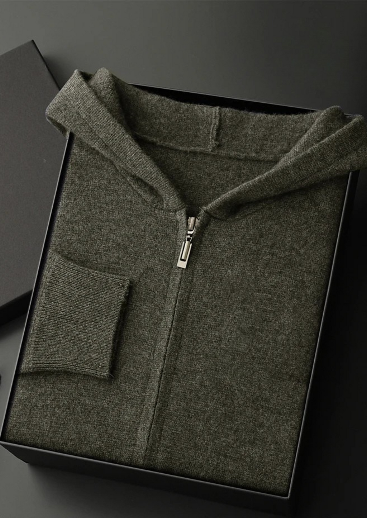 Premium Cashmere Zipper Hoodie, view 14