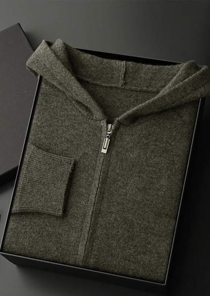 Premium Cashmere Zipper Hoodie, view 14
