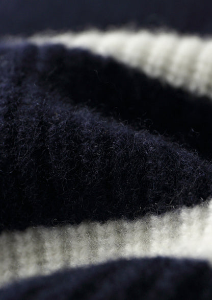 Pure Extra-Fine Merino Wool Striped Half-Zip Sweater, view 10