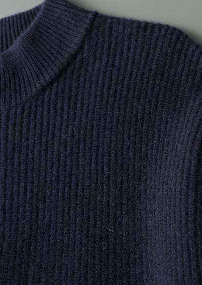 Pure Extra-Fine Merino Wool Striped Half-Zip Sweater, view 8