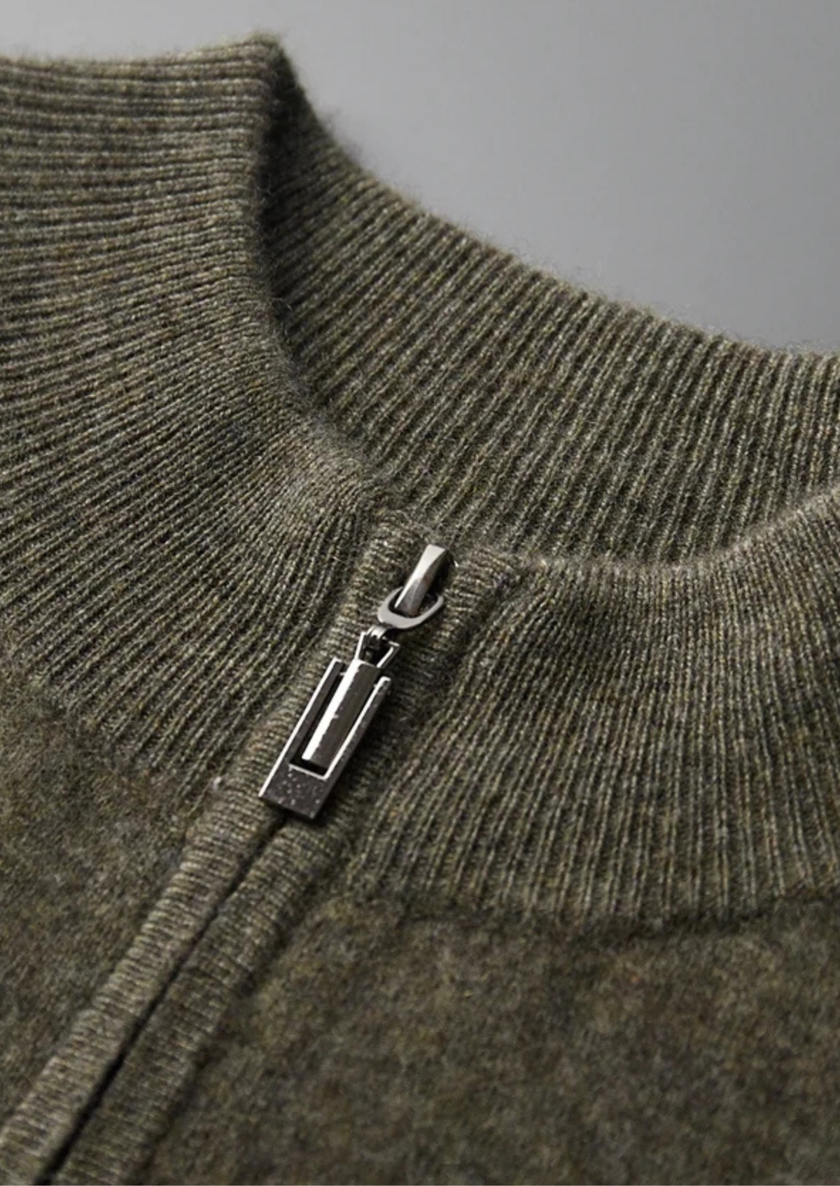 Premium Cashmere Two Tone Zip Cardigan, view 14