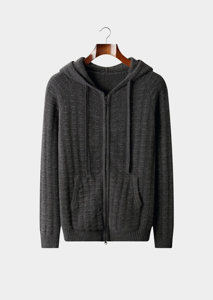 Pure Extra-Fine Merino Wool Textured Hoodie, view 16