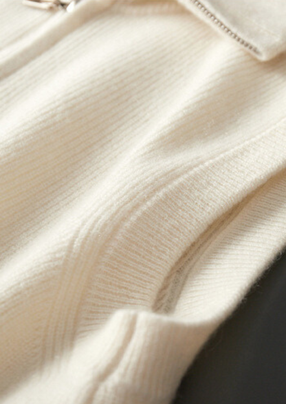 Pure Cashmere Ivory Body Warmer Vest, view 6