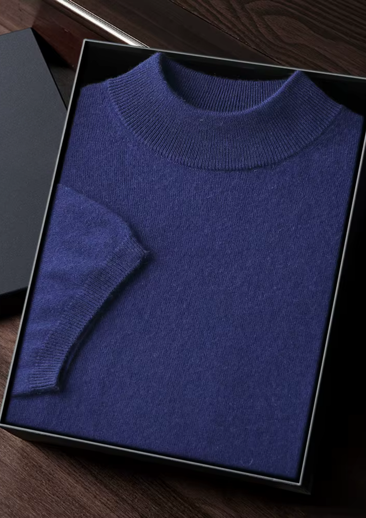 Premium Cashmere Mock Neck T-Shirt, view 30