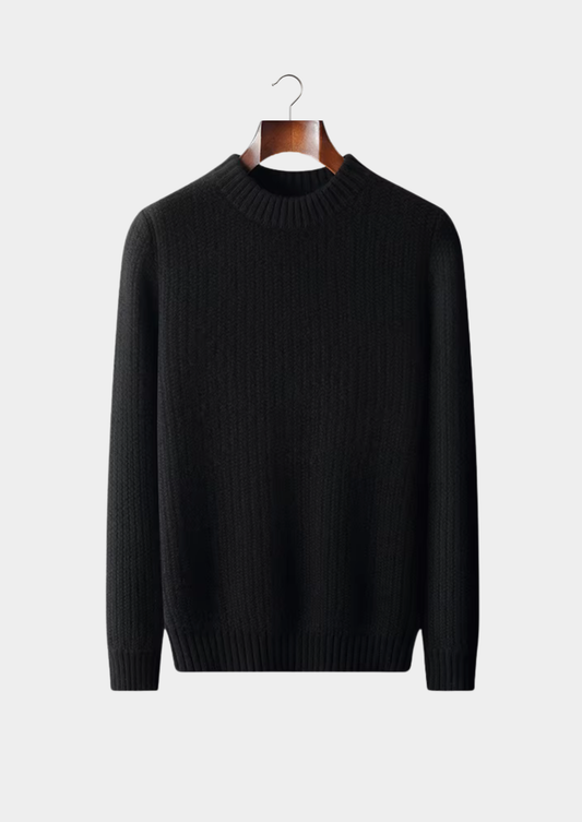 Pure Cashmere Black Heavyweight Crewneck, view 1