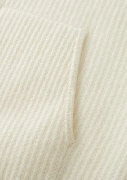 Pure Extra-Fine Merino Wool Ribbed Zipper Hoodie, view 13