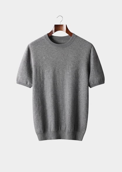 Premium Cashmere Classic Crewneck T-Shirt - Dark Gray, view 1