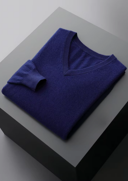 Pure Extra-Fine Merino Wool Classic V-Neck Sweater, view 12
