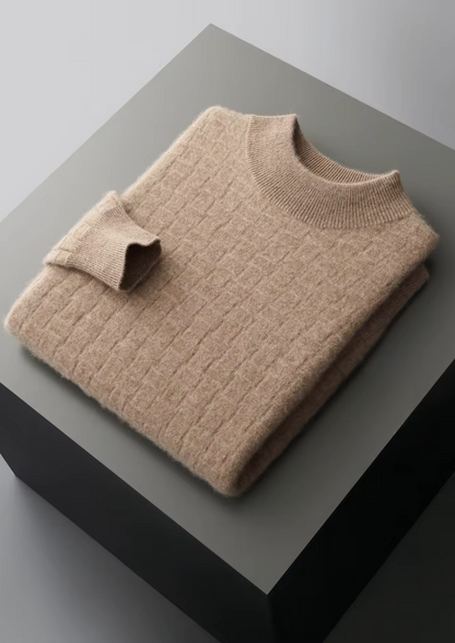 Pure Extra-Fine Merino Wool Textured Mockneck, view 11