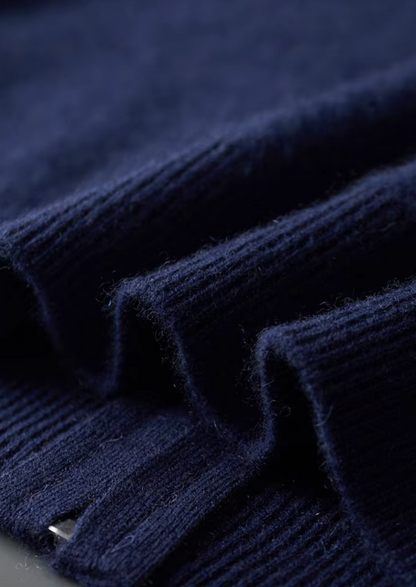 Pure Extra-Fine Merino Wool Navy Blue Damien Set, view 5