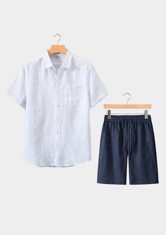 Aurelia Shortsleeve Summer Set - White/navy, view 1