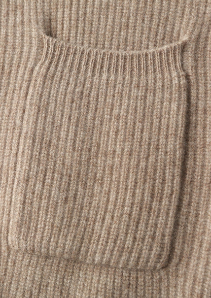 Pure Extra-Fine Merino Wool Ribbed Classic Button Cardigan, view 8