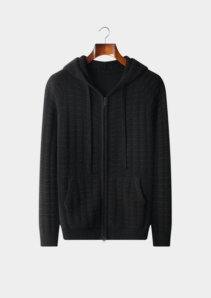 Pure Extra-Fine Merino Wool Textured Hoodie, view 17