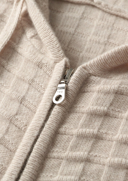 Pure Extra-Fine Merino Wool Textured Hoodie, view 3
