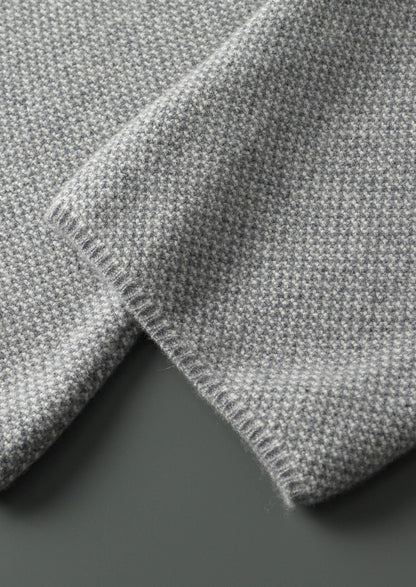 Pure Extra-Fine Merino Wool Light Gray Jaquard Set, view 12