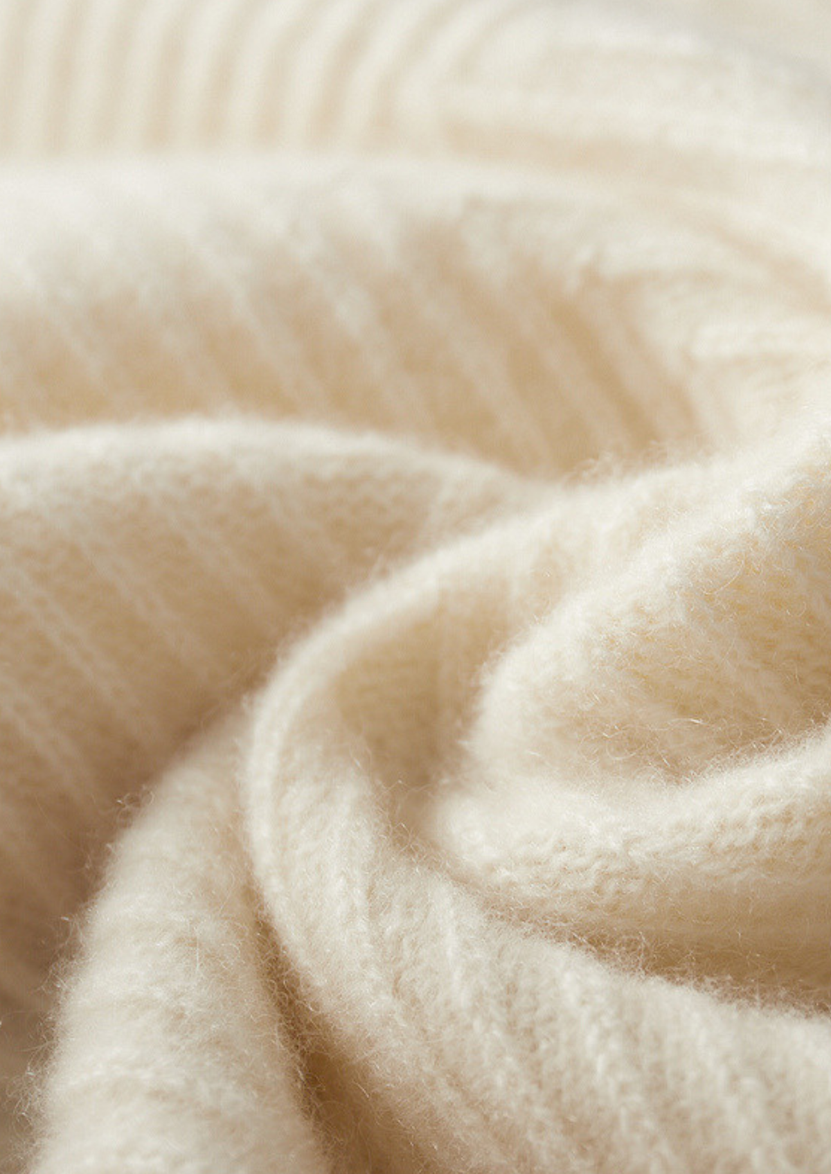 Pure Cashmere Ivory Herringbone Crewneck, view 7