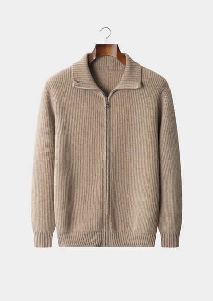 Pure Extra-Fine Merino Wool Ribbed Funnel Neck, view 3