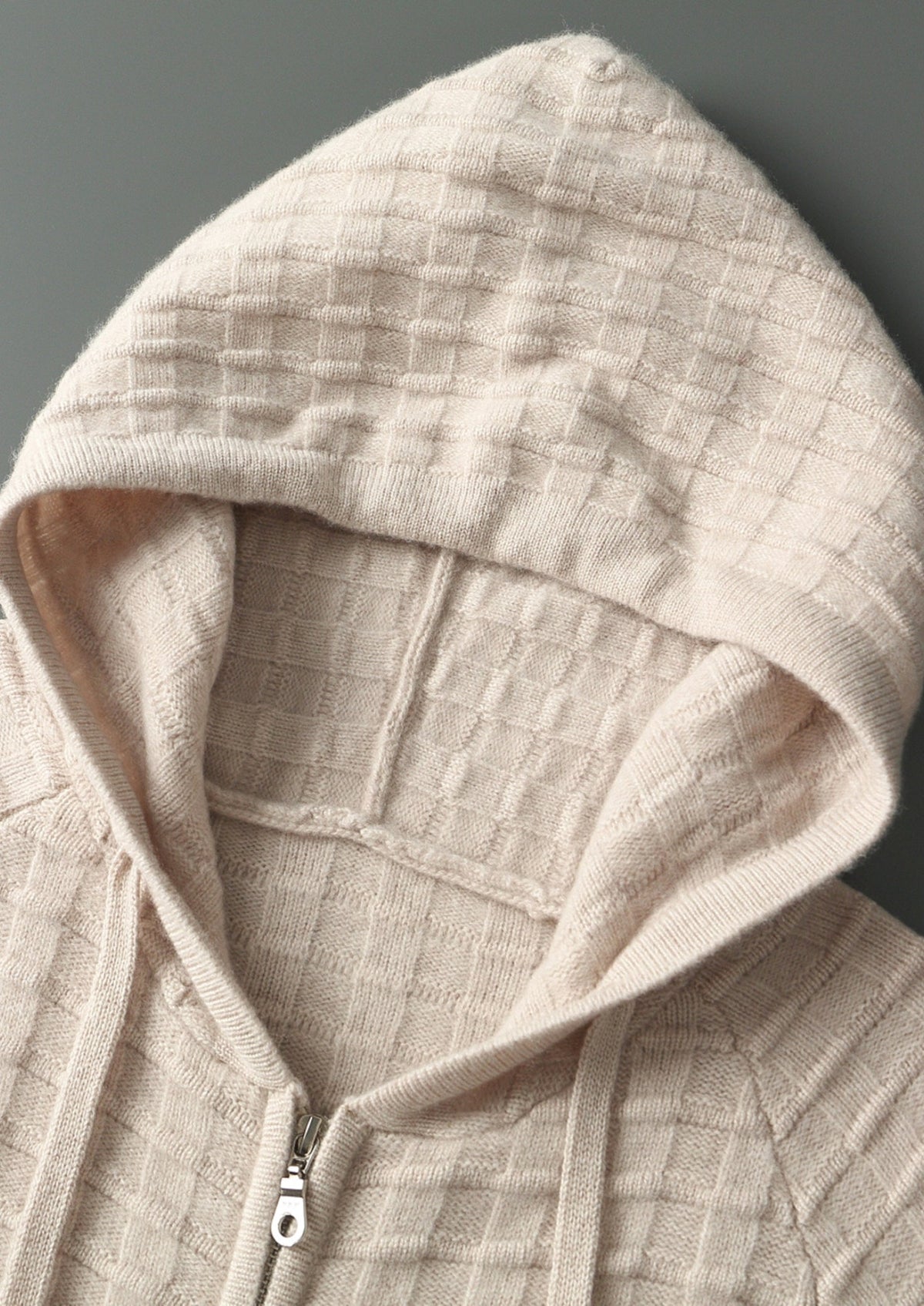 Pure Extra-Fine Merino Wool Textured Hoodie, view 4
