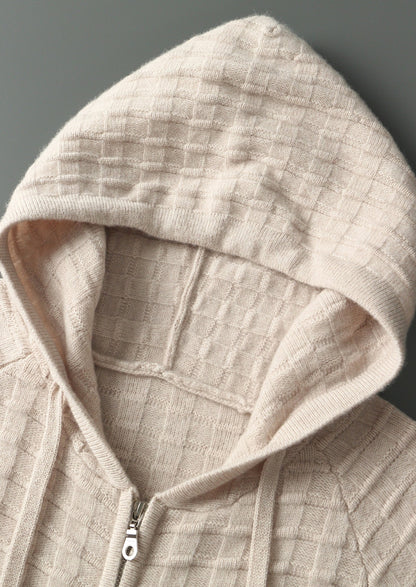 Pure Extra-Fine Merino Wool Textured Hoodie, view 4